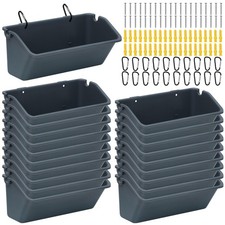 Wenqik 20 Pack 5 Quart Hanging Chicken Feeders Trough Goat Feeder Duck Gray