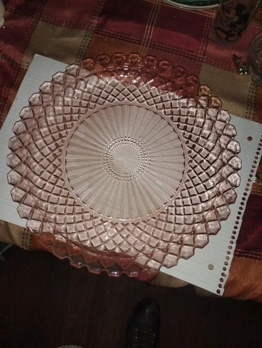 Anchor Hocking 14" pink depression glass serving platter