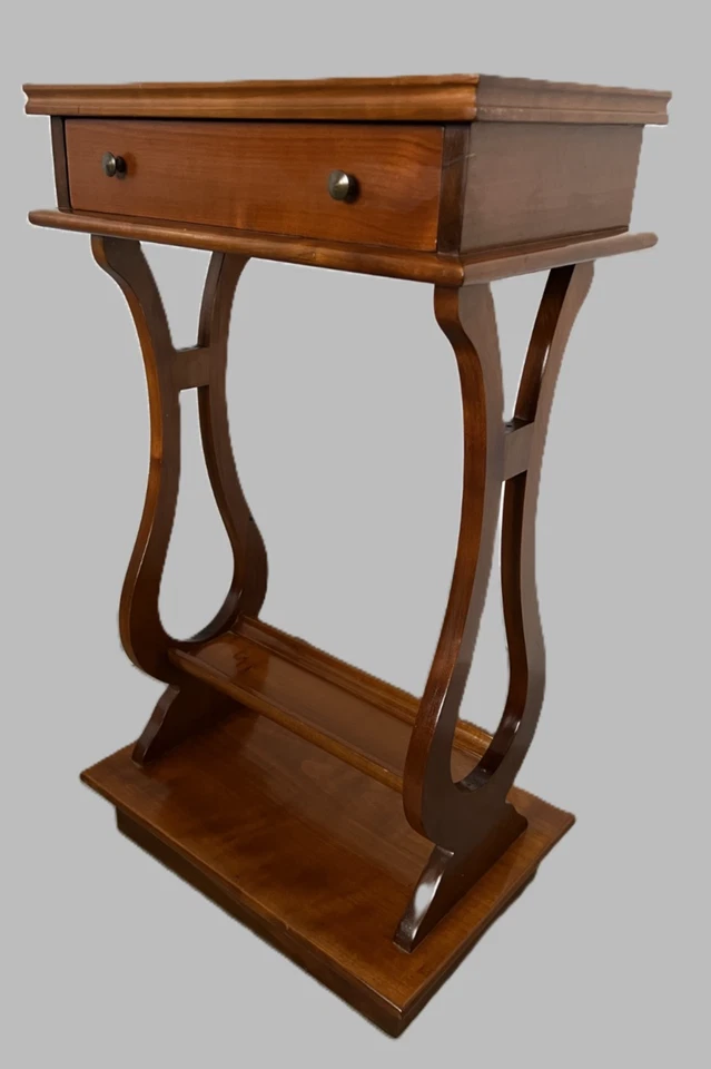 Beistelltisch Nachttisch Lyra night table french Holz Kommode Lyre Bedside Table - Bild 1 von 4