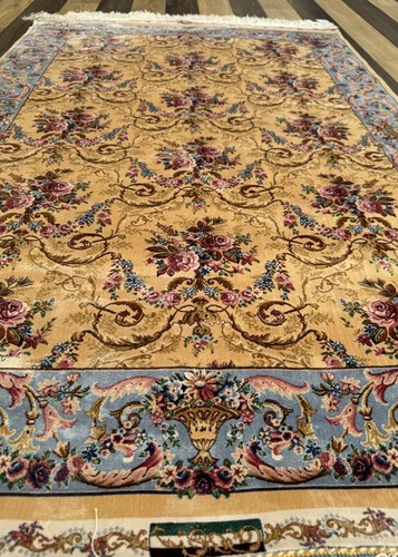Tappeto Seta-Feel Lucido 100x150cm Beige Floreale Pastello Look Classico - Foto 6 di 8
