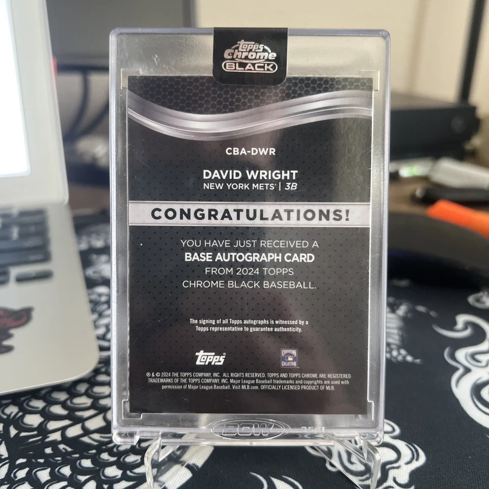 David Wright Topps Chrome Black Auto 22/25 Cba-dwr - Image 2 of 2