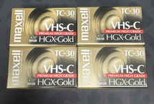 Maxwell TC-30 VHS-C Premium High Grade HGX-Gold Camcorder Video Cassette 4 Tapes
