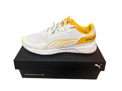 Puma PL Tiburion Porsche Herren Sport Schuh Sneaker Weiß Gelb Größe 42,5 43 44