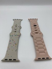 Beige Multicolor Silicone Strap for 38/40/41MM Smart Watch Band Set of 2