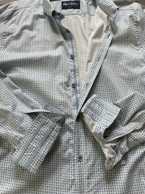 Robert Graham Modern Americana Button Down Shirt Mens Size 3XL Blue Scrolls