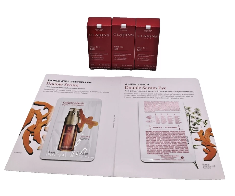 CLARINS 全效提拉眼霜及双效精华护肤套装 全新 — 第 3/4 张图片