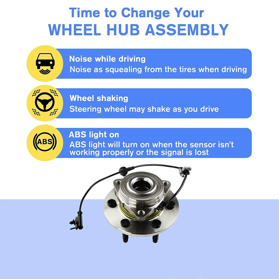 VILOBOS 2PC Front Wheel Hub Bearing Cadillac Chevrolet GMC 4WD AWD 515096 w/ ABS - Image 3 of 4