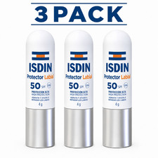 Paquete de 3 protectores labiales ISDIN FPS 50+ bálsamo labial de alta protección (4 g)