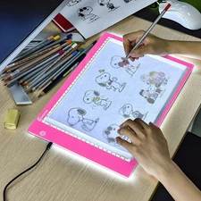 Light Box Drawing Pad, Tracing Board with Type-C Charge Cable and Brightness Adj