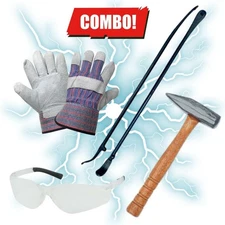 Tire Service Pack: Tire Hammer Wood Handle + Ken-Tool T45AS + Glasses + Gloves