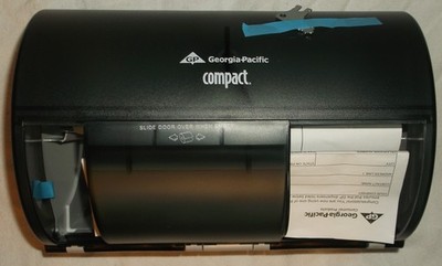 GEORGIA PACIFIC COMPACT SIDE BY SIDE TISSUE DISPENSER TOILET PAPER 56784 OPEN