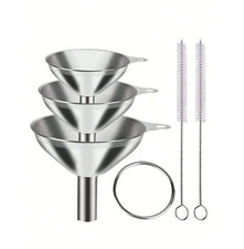 Stainless Steel Funnels Set S M L - Kitchen Liquid Oil Wine BottleUtility 5pcs