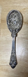 Vintage China Silver Plated Ornate Shell Design Fruit Spoon Unique Pineapple