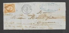 AUDE - LETTER WITH NO. 13 SMALL NUMBER CARCASSONNE STAMP