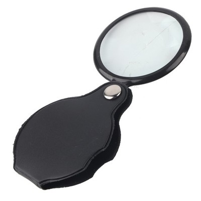 8X Mini Foldable Pocket Jewelry Magnifier Magnifying Glass Loupe With Pouch BAK