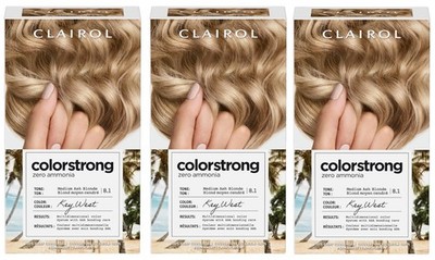 Clairol ColorStrong Zero Ammonia Permanent Hair Color 8.1 Medium Ash Blonde Lot