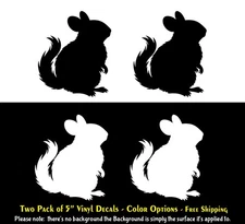 Chinchilla 2 Pack of 5" Vinyl Decals Vehicles Window Laptop Glass Door Bumper