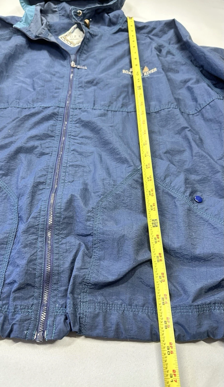 Vintage 90s Gear for Sports Roaring River Hooded Windbreaker Jacket Blue XL - product detail image 6