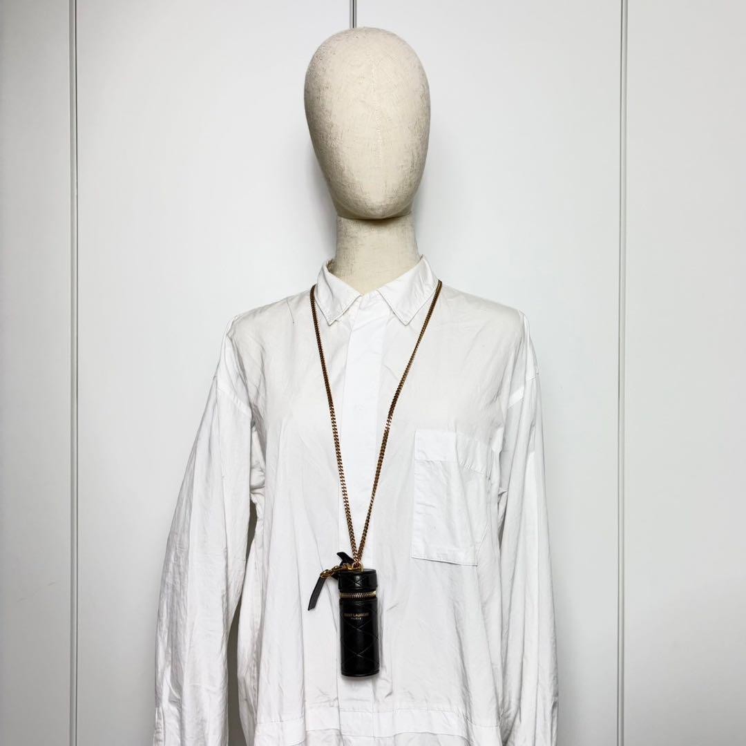 Saint Laurent Paris custodia labbro catena pelle nero oro quasi come nuova autentica