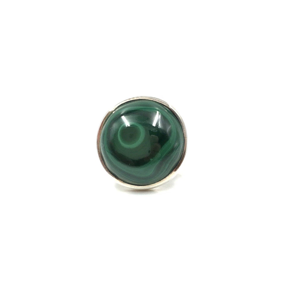 Anello argento 925 malachite verde vintage dichiarazione gioielli donna... - Immagine 3 di 4