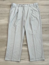 Perry Ellis Portfolio Mens W40 X L29 Beige Pleated Front Dress Pants NWT