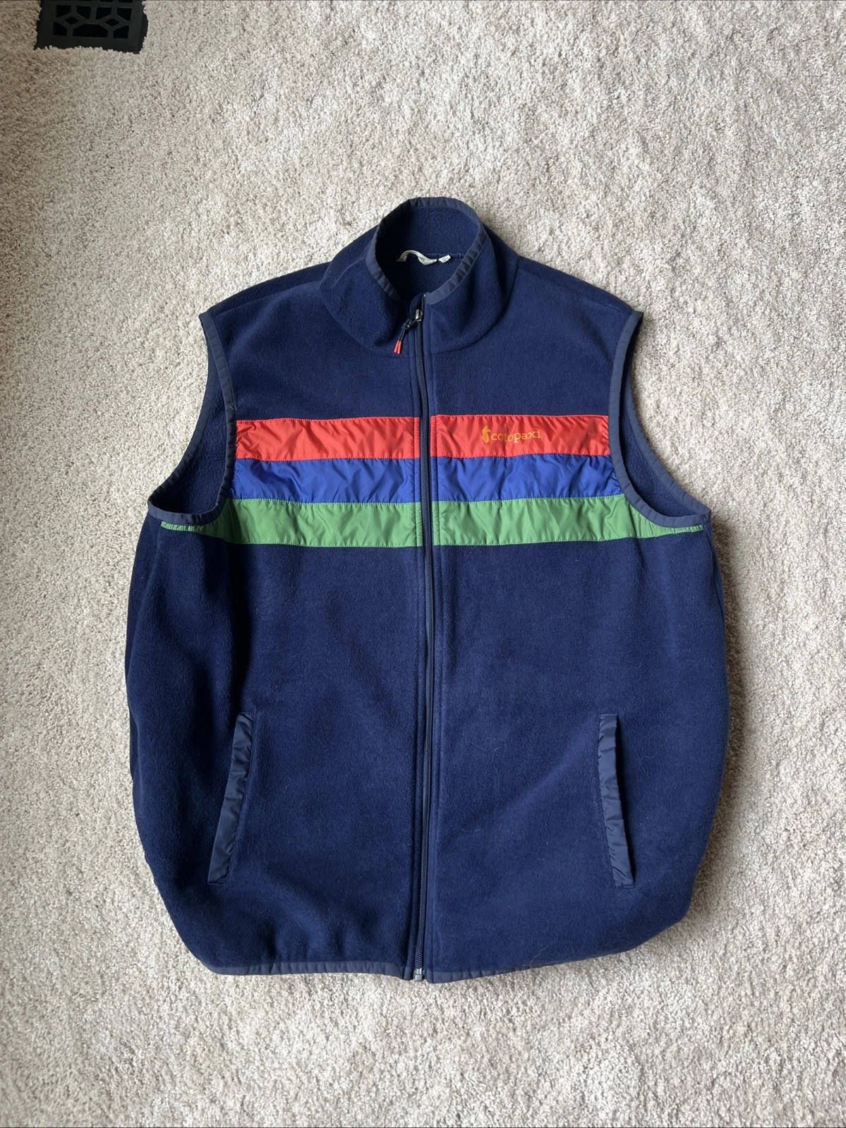 Cotopaxi Striped Teca Fleece Full Zip Vest Jacket Men’s XXL 2XL Outdoors Hiking