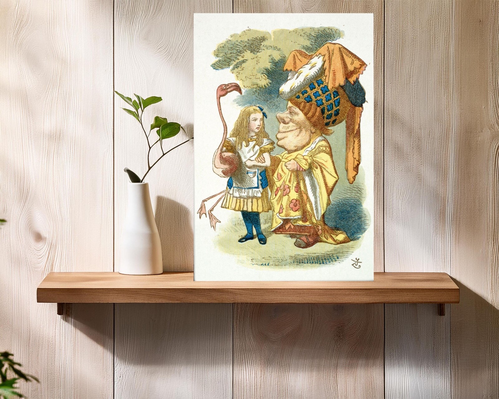 Alice In Wonderland ""Flamingo"" Ceramic UV Printed Picture Tile 30 x 20cm