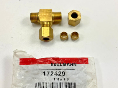 Male Branch Tee Compression Fitting 1/4'' Tube X 1/8'' Pipe Thread ; # 172420