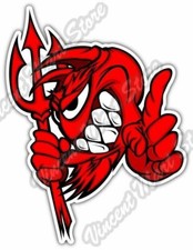 Demon Devil Satan Evil Mascot Head Pitchfork Car Bumper Vinyl Sticker Decal 4x5 Demon Devil Satan Evil Mascot Head Pitchfork Car Bumper Vinyl Sticker Decal 4x5