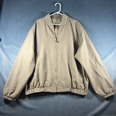 Robert Comstock Mens Bomber Jacket Beige Expedition Full Zip Size 2XL Polyester