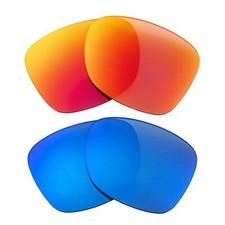 Walleva Fire Red  Ice Blue Polarized Lenses For Ray-Ban Stories Wayfarer 53mm