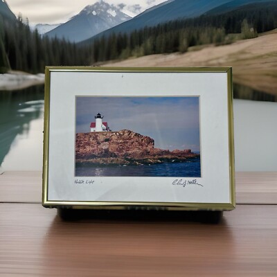 Nubble Lighthouse Photograph - Signed by Artist Andrew J. Heller - Framed
