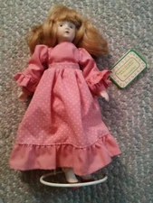 000 VTG Russ Months to Remember Porcelain Doll November No. 1595 W/ Stand