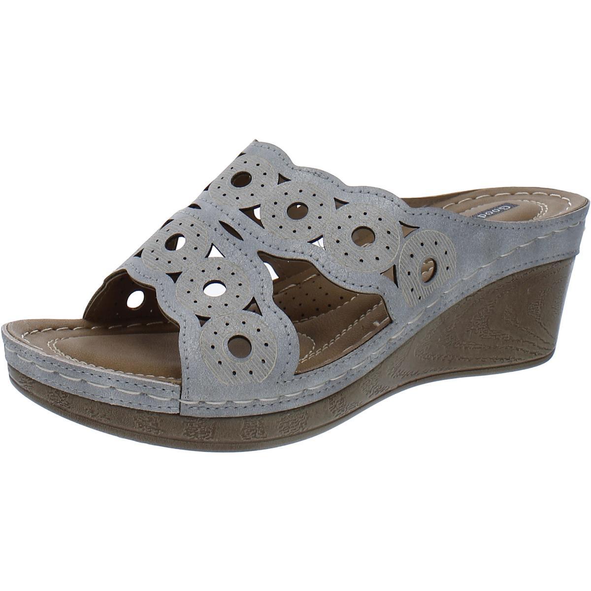 Хороший выбор Женских босоножек April Silver на танкетке Shoes 7 Medium (B,M) BHFO 2060