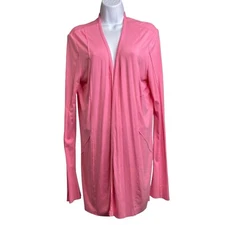 SER.O.YA Women's Pink Open Front Cardigan Size S Flowy Girly Romantic Cotton