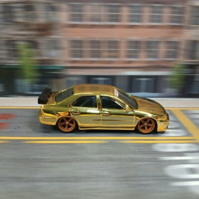 Hot Wheels 96 HONDA ACCORD Gold CHROME (WANGSTAR CUSTOM) REAL