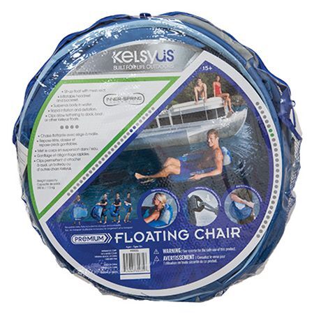 Kelsyus Floating Pool Lounger Inflatable Chair w/ Cup Holder, Blue (2 Pack) - Picture 7 of 9
