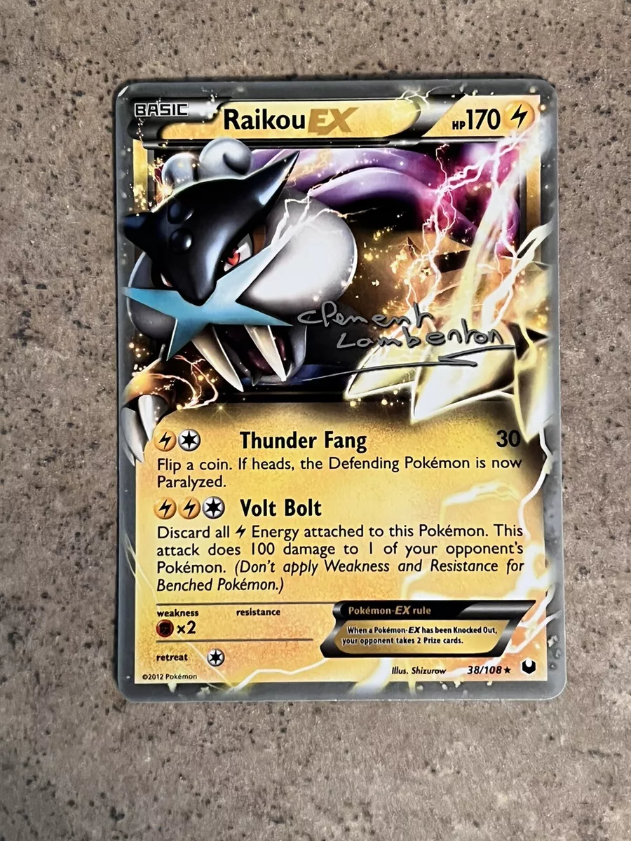 Raikou EX 38/108 XY Dark Explorers Vintage Extended Art Pokemon Card 2012 NM