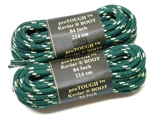 Green w/Yellow Round Heavy Duty shoelaces Shoestrings made with Kevlar  