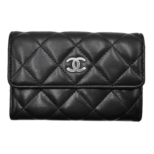CHANEL Card Case Lambskin Matelasse Cc Business Holder Black Oj10033 eBay
