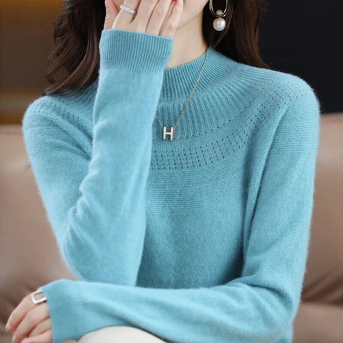 Strick Damen Winter Wolle Kaschmir Strick Pullover Oberteil Pulli Frühling Base Shirt - Bild 7 von 24