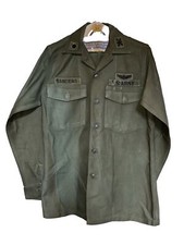 Vintage OG107 / Fatigue Shirt, Size 14 1/2 x 33 US Army Officers 1960'S