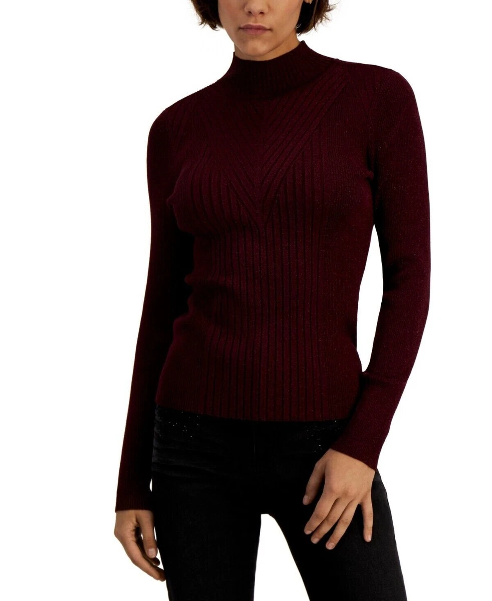 Pull Côtelé Femme INC International Concepts Rouge - Taille XL, Neuf Avec étiquettes, Viscose/nylon
