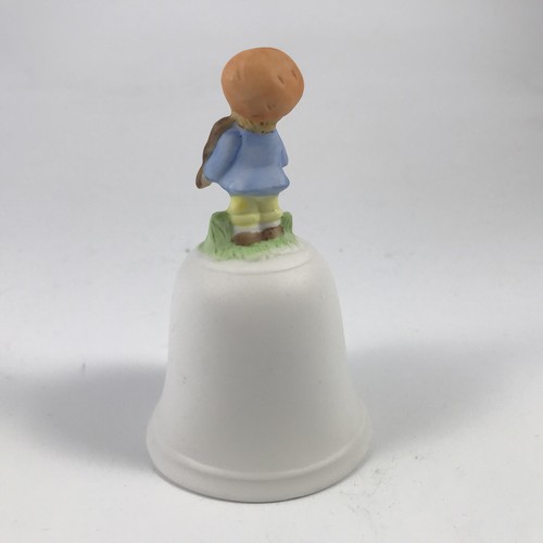 Vintage HOMCO BOY with VIOLIN Bisque Porcelain BELL #1416 - Hand Painted - Picture 3 of 6