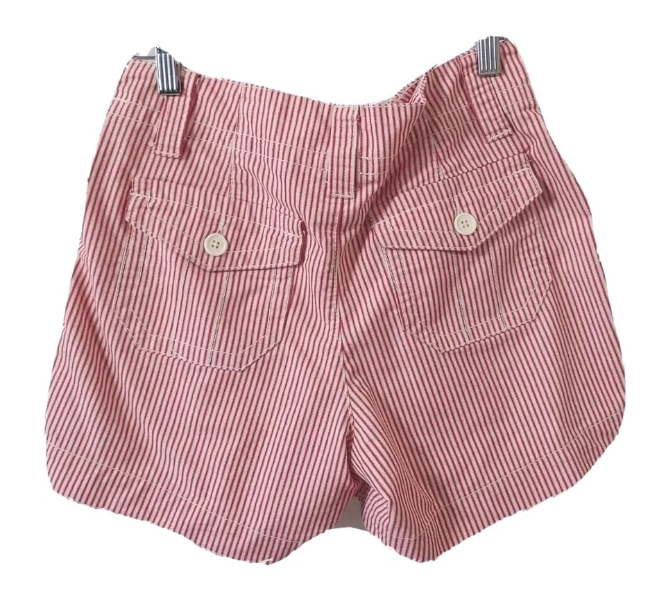 Faded Glory Shorts Womens 4 Zipup Pockets Red White Stripe Stretch - Image 2 of 4