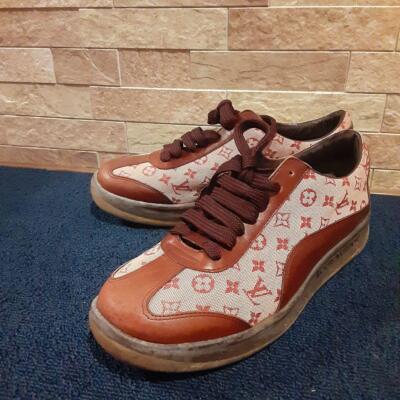 Louis Vuitton Monogram Sneakers Size US Red From Japan t1491