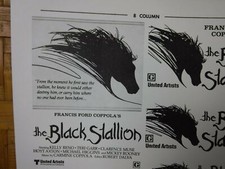 THE BLACK STALLION Movie Mini Ad Sheet Vintage Advertising Poster Film Coppola