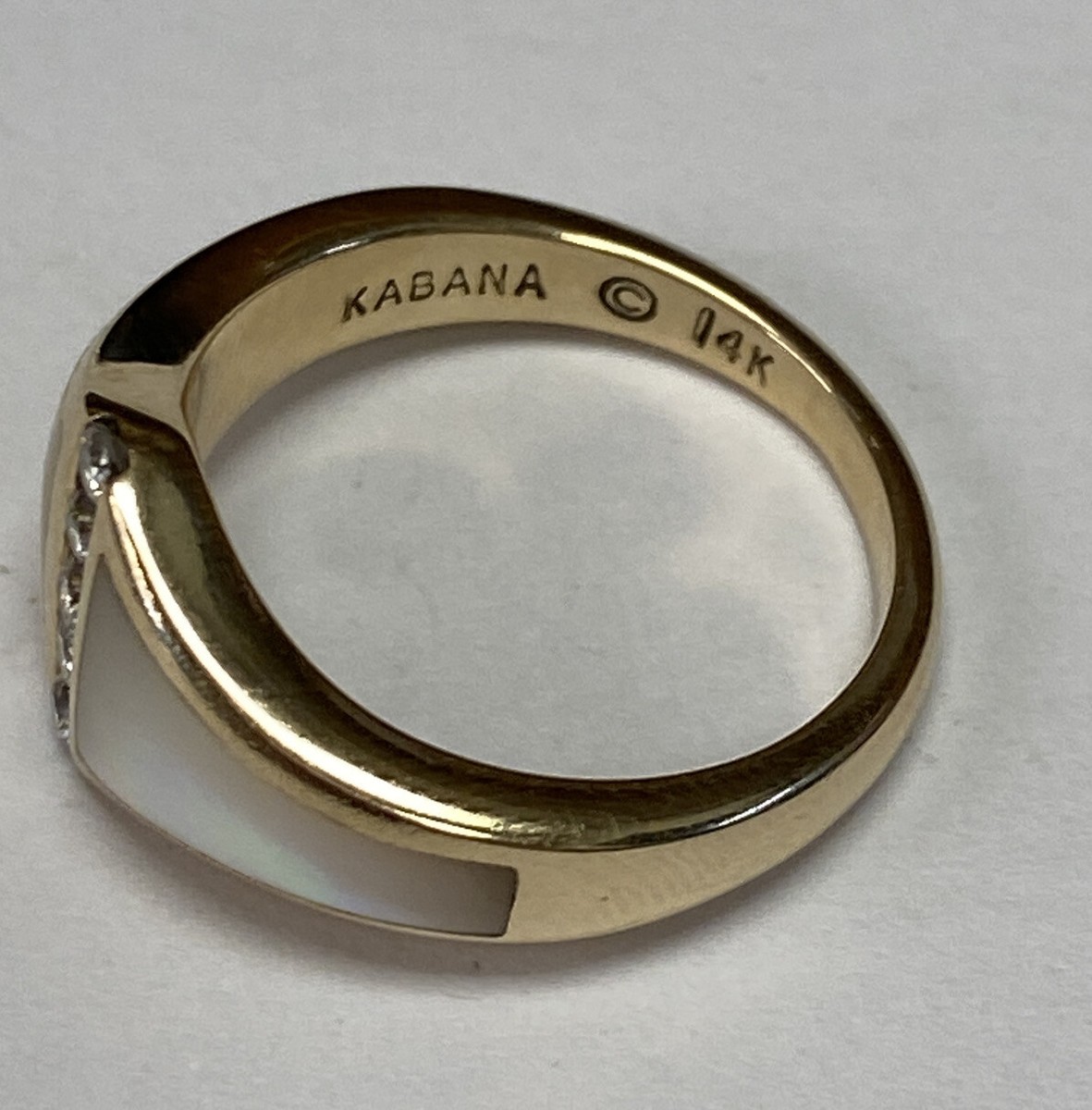 KABANA 750 16号リング KABANA Diamond 14K Ring White Gold Carved Onyx Size 7 Bypass