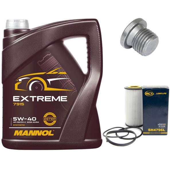 MotoröL Set 5W-40 5 Liter + ÖLfilter + Schraube FüR Audi A3 Skoda VW Passat 2.0-image