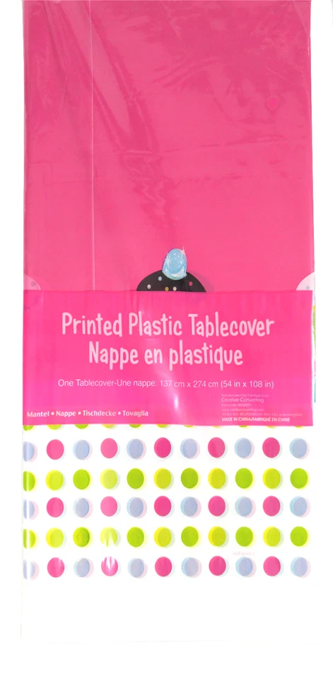 Sweet Treats Plastic Tablecloth Happy Birthday Banner Party Supplies Set - Image 4 of 4